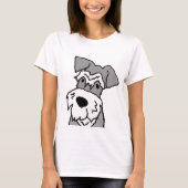 Niedlich Miniatur Schnauzer Hund Cartoon T-Shirt (Vorderseite)