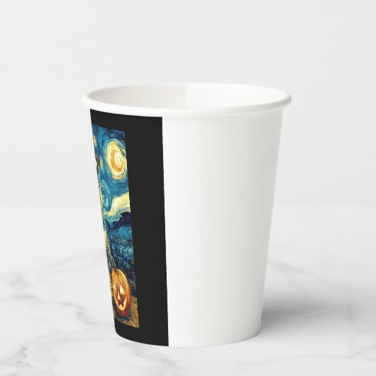 Niedlich Miniatur Schnauzer Hund Halloween Jack O Pappbecher (Links)