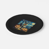 Niedlich Miniatur Schnauzer Hund Halloween Jack O  Pappteller (Schrägansicht)