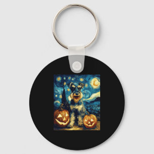 Niedlich Miniatur Schnauzer Hund Halloween Jack O  Schlüsselanhänger