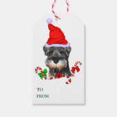 Niedlich Miniatur Schnauzer Weihnachten Geschenkanhänger (Vorderseite)