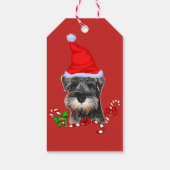 Niedlich Miniatur Schnauzer Weihnachten Geschenkanhänger (Rückseite)