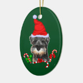 Niedlich Miniatur Schnauzer Weihnachten Keramik Ornament (Links)