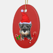 Niedlich Miniatur Schnauzer Weihnachten Keramik Ornament (Links)