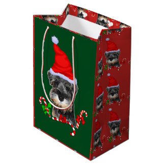 Niedlich Miniatur Schnauzer Weihnachten Mittlere Geschenktüte