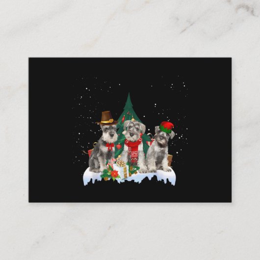 Niedlich Miniatur Schnauzer Weihnachtshund Visitenkarte (Vorderseite)