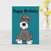 Niedlich Miniatur Schnauzer Welpen Hunde Kunst Karte (Gelbe Blume)