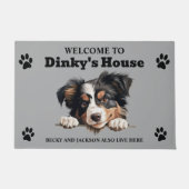 Niedlich-Miniaturamerikanischer Schäferhund-Foto Fußmatte (Vorderseite)