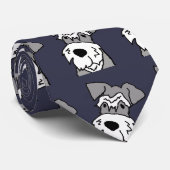 Niedlich Miniature Schnauzer Dog Cartoon Krawatte (Gerollt)