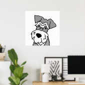 Niedlich Miniature Schnauzer Dog Cartoon Poster (Heimbüro)