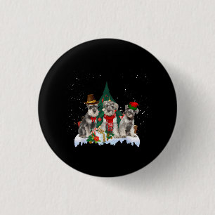 Niedlich Miniature Schnauzer Weihnachtshund Button