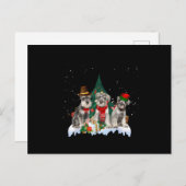 Niedlich Miniature Schnauzer Weihnachtshund T-Shir Postkarte (Vorne/Hinten)