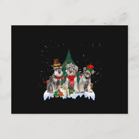 Niedlich Miniature Schnauzer Weihnachtshund T-Shir Postkarte (Vorderseite)