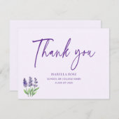 Niedlich Minimal Elegante Lila Abschluss Dankeskarte (Vorne/Hinten)
