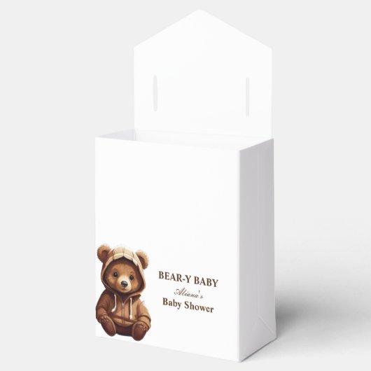 Niedlich Minimal Foto Bärenbaby Rustikal Geschenkschachtel (Geöffnet)