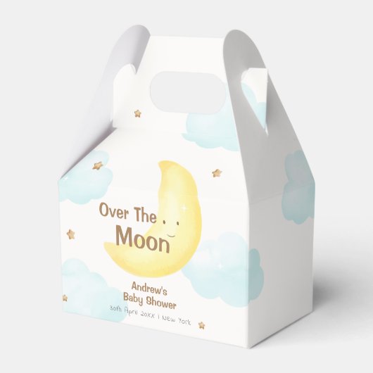 Niedlich Minimalistisch über der Mond-Babydusche Geschenkschachtel (Vorderseite)