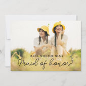 Niedlich Minimalistisch wirst du meine Trauzeugin  Einladung (Vorderseite)