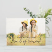 Niedlich Minimalistisch wirst du meine Trauzeugin  Einladung (Stehend Vorderseite)