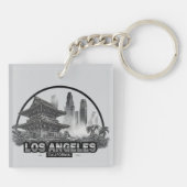 Niedlich Minimalistische Los Angeles City Californ Schlüsselanhänger (Rückseite)