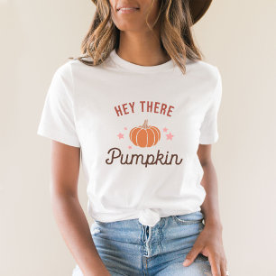 Niedlich Minimalistischer Hey Da Pumpkin T - Shirt