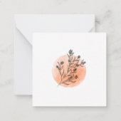 Niedlich-minimalistischer und skandinavischer Blum Mitteilungskarte (Rückseite)