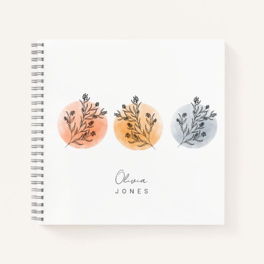 Niedlich-minimalistischer und skandinavischer Blum Notizblock (Vorderseite)