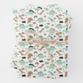 Niedlich Minze Green Dinosaur Muster Geschenkpapier Set (Beispiel)