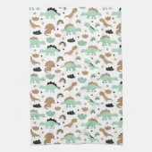 Niedlich Minze Green Dinosaur Muster Geschirrtuch (Vertikal)