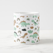 Niedlich Minze Green Dinosaur Muster Jumbo-Tasse (Vorderseite)