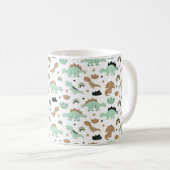 Niedlich Minze Green Dinosaur Muster Kaffeetasse (VorderseiteRechts)