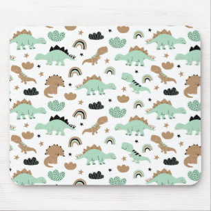 Niedlich Minze Green Dinosaur Muster Mousepad
