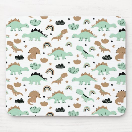 Niedlich Minze Green Dinosaur Muster Mousepad (Vorne)