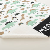 Niedlich Minze Green Dinosaur Muster Sherpadecke (3/4)