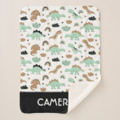 Niedlich Minze Green Dinosaur Muster Sherpadecke (Vorderseite)