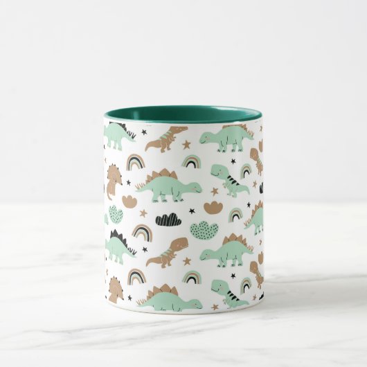 Niedlich Minze Green Dinosaur Muster Tasse (Zentrum)