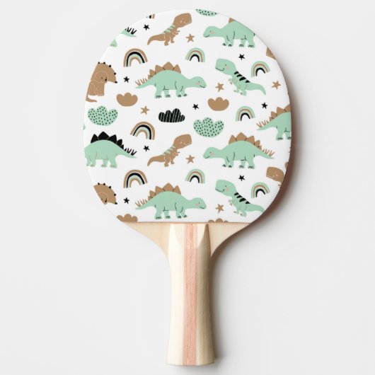 Niedlich Minze Green Dinosaur Muster Tischtennis Schläger (Vorderseite)