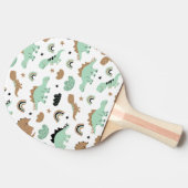 Niedlich Minze Green Dinosaur Muster Tischtennis Schläger (Seitenansicht)