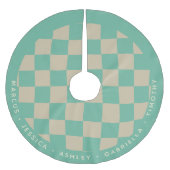 Niedlich Minze grüne Tafel Personalisierte Namen Polyester Weihnachtsbaumdecke (Vorderseite)