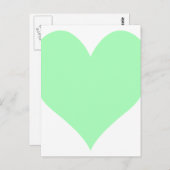 Niedlich Minze Grünes Herz Postkarte (Vorne/Hinten)