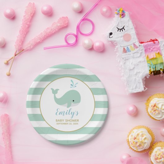 Niedlich Minze Grünwal Kinderdusche Pappteller (Party)