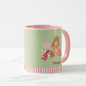 Niedlich Minze Pink Candy Cane Gingerbread Tasse (VorderseiteRechts)