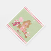 Niedlich Minze Pink Gingerbrot Bonbpapier Napkin Serviette (Ecke)