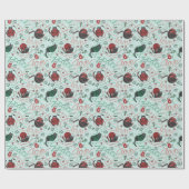 Niedlich Minze Weihnachten Friede und Liebe Garni  Geschenkpapier (Flach)