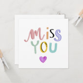 Niedlich Miss You Card, Grußkarten, Liebe Karte (Vorderseite/Rückseite Beispiel)