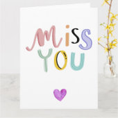 Niedlich Miss You Card, Grußkarten, Liebe Karte (Gelbe Blume)