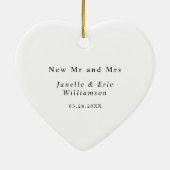 Niedlich Mistletoe Newlyweds Wedding Foto Monogram Keramik Ornament (Hinten)