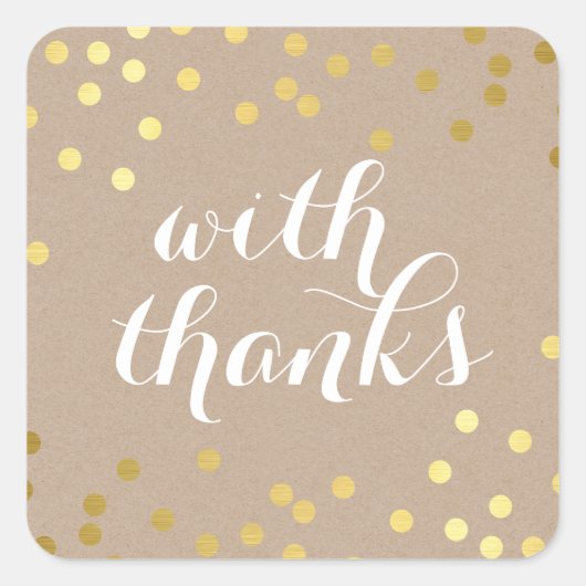 NIEDLICH MIT DANKS SIEGEL Moderne Goldfabrik Quadratischer Aufkleber (Vorderseite)
