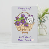 Niedlich mit einer Welpenvalentkarte Feiertagskarte (Stehend Vorderseite)