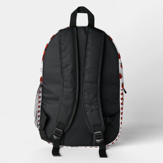 Niedlich Mit Monogramm Ladybug Themed Bedruckter Rucksack (Rückseite)