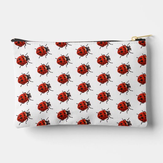 Niedlich Mit Monogramm Ladybug Themed Zubehörtasche (Rückseite)